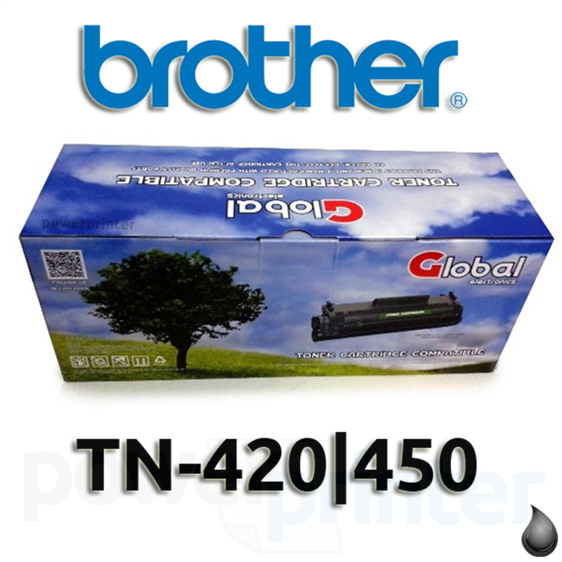 Cartucho de Tóner Brother TN-420|450 negro alternativo (2.600 copias) GLOBAL